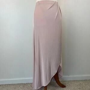 Free People Silk Wrap MIDI Skirt Dusty Pink Dress Small NWT